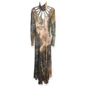 Class by Roberto Cavalli Printed Cut-Out Maxi Dress